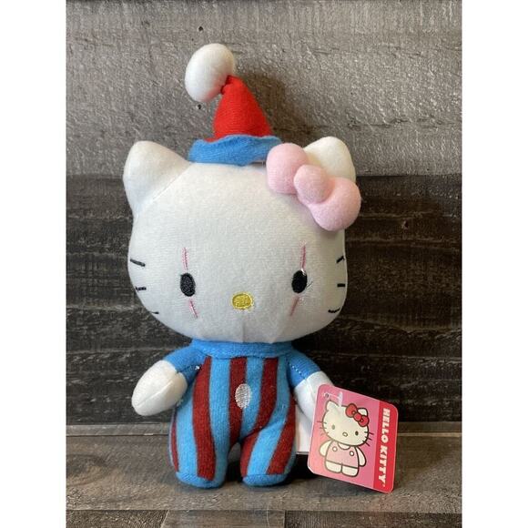 Fiesta Sanrio Rare Hello Kitty Circus Clown Plush 6.5” 2014 Nwt